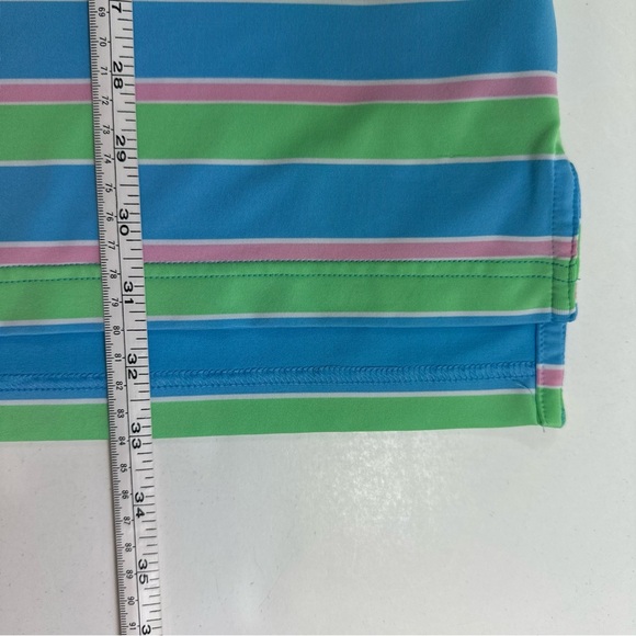 Peter Millar Summer Comfort Polo Shirt Men’s XL Short Sleeve Blue Green Striped - Picture 7 of 8
